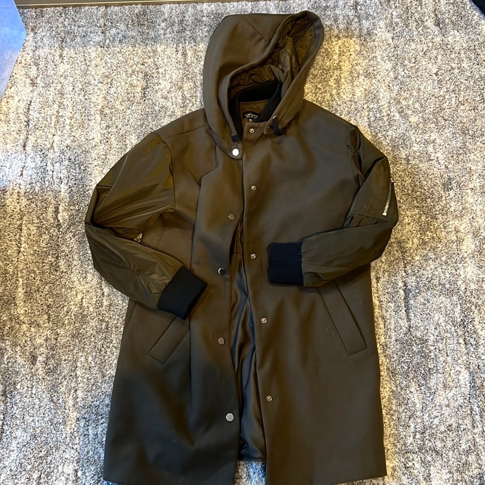 Top Shop Olive Green Coat View 6